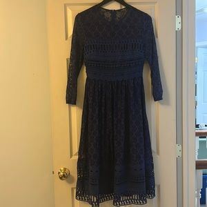 NWT: beautiful lace ASOS event dress. Navy. Size 6